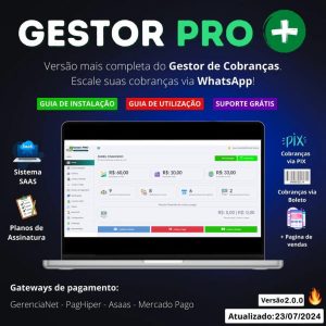 Gestor Pro+ 2024 – Sistema integrado de cobranças via WhatsApp